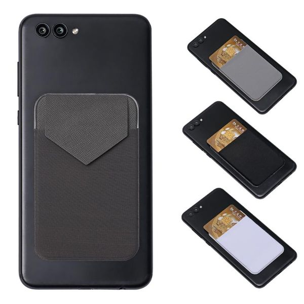 

card holders universal cellphone wallet holder men elastic mobile phone credit id adhesive pocket sticker case, Brown;gray