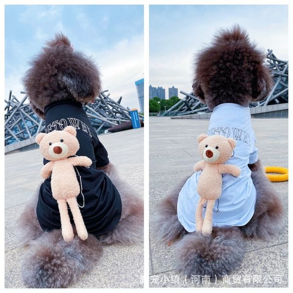 

pet cloth fashion dog summer t-shirt thin breathable teddy bear cat small parent-child