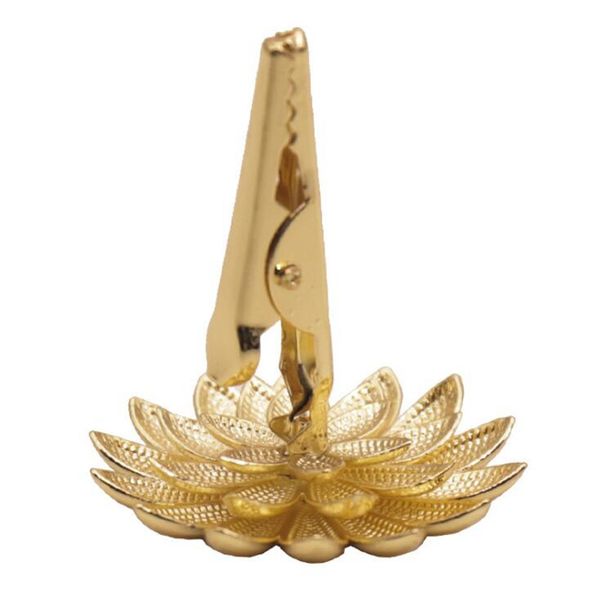 Luxo Lotus Decoração Golden Portátil Vertical Fumar Liga de Metal Grampo Grampo Herb Tobacco Preroll Pasta Cigarro Dicas de Cigarros Titular Suporte Handpipe Suporte