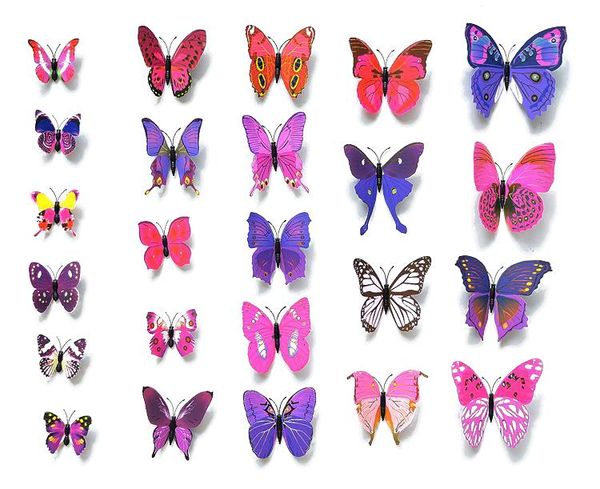 Золушка Бабочка 3D 3D Украшения на стену Наклейки 3D Бабочки 3D Бабочка ПВХ Съемные Наклейки Стены Бабочки в