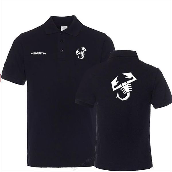 

summer logo on personalized men polos abarth shirt solid colour customerized design car fan your own text, White;black
