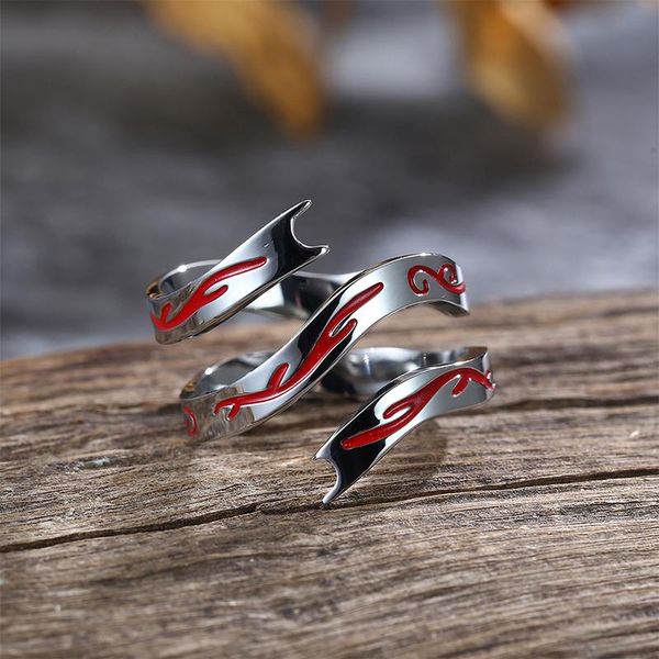 

cluster rings gifts for men accessory punk round multi-layer mixed mens stainless steel red steampunk personality ring in jewelry, Golden;silver
