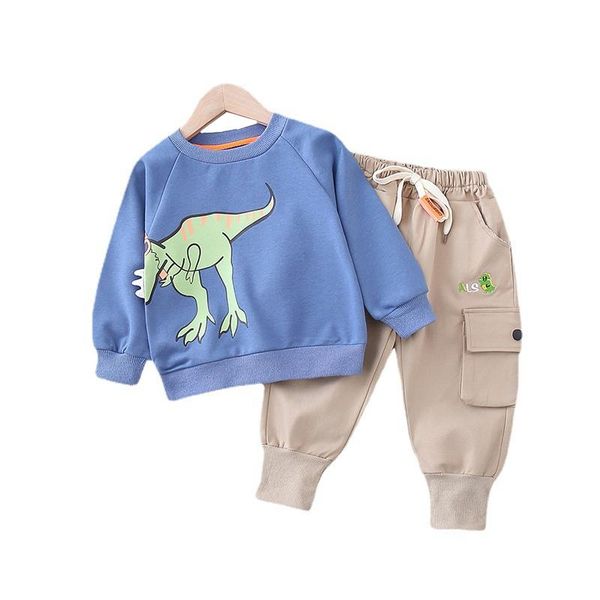 

clothing sets children fashion costume spring autumn kid o-neck t-shirt pants2pcs/sets boy baby girl casual clothes toddler cartoon tracksui, White