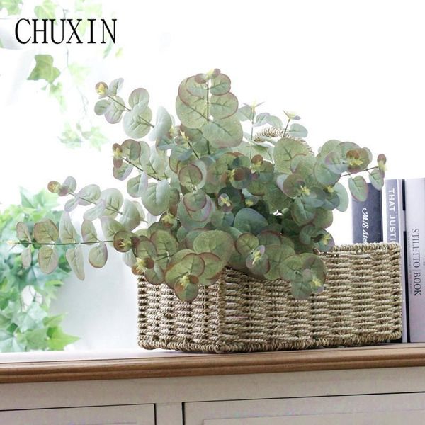 

decorative flowers & wreaths artificial silk flower green eucalyptus branches home table decoration wedding fake diy arrangement plants