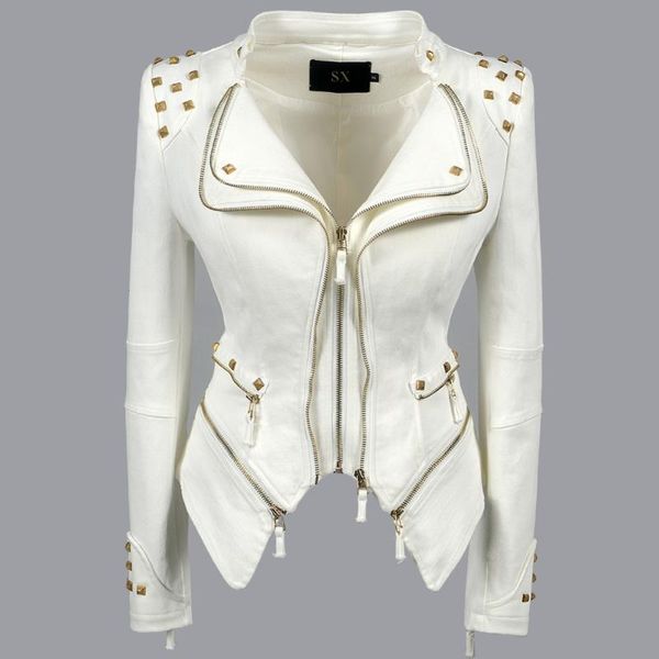 

women's jackets sx motorcycle jacket rivet zipper denim large size slim dress women outdoor, Black;brown