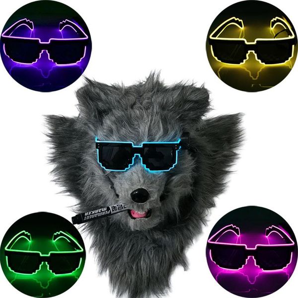 

party decoration el wire 10 bit glasses led flashing glowing supplies luminous bright light festival glow sunglasses