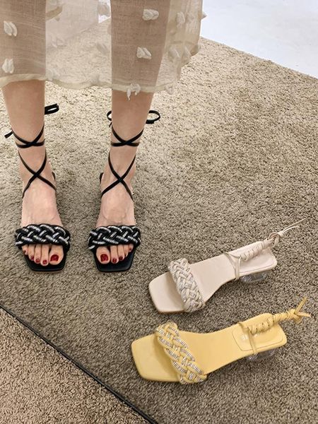 

anti-skid fashion womens shoes 2021 block heels outside sandals med luxury summer chunky girls high comfort medium rome basi dress, Black