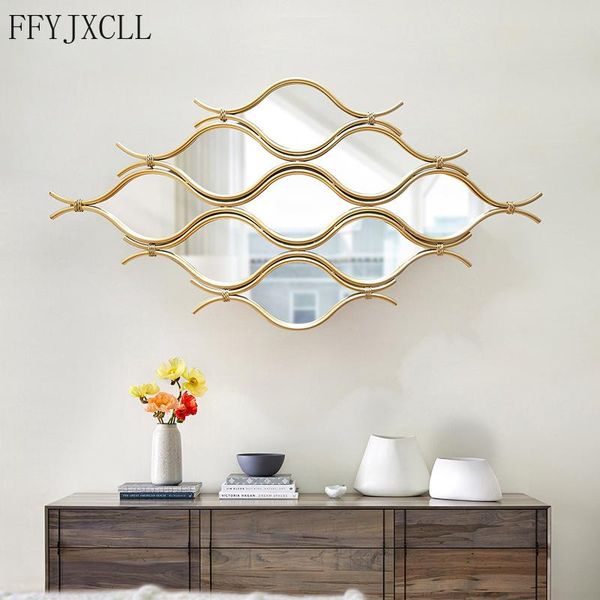 

decorative objects & figurines american wrought iron wall hanging decoration modern jewelry restaurant golden mirror