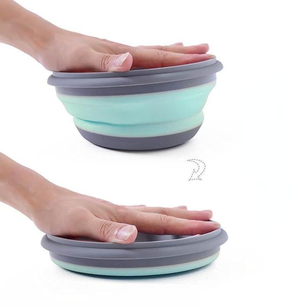 

bowls 3 pcs/set foldable silicone tableware set portable container salad dish camping travel outdoor bowl for kitchen