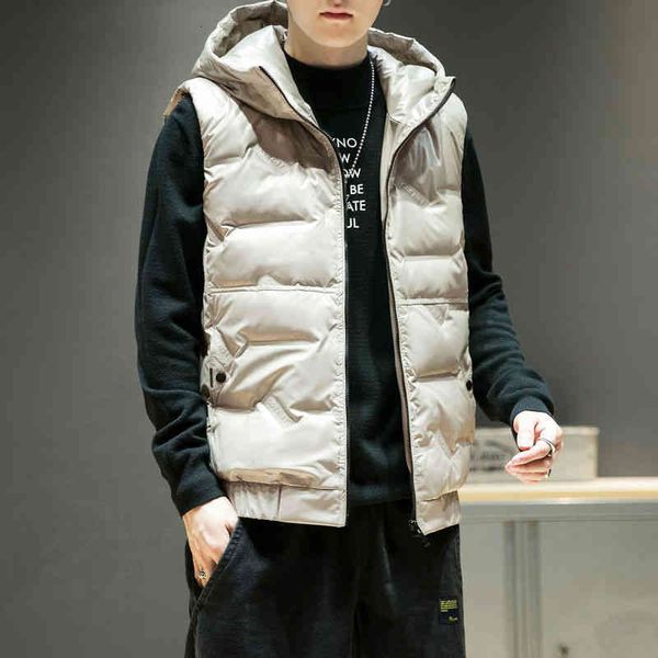 

new winter down jacket men's korean fashion vest casual coat men clothes, Black