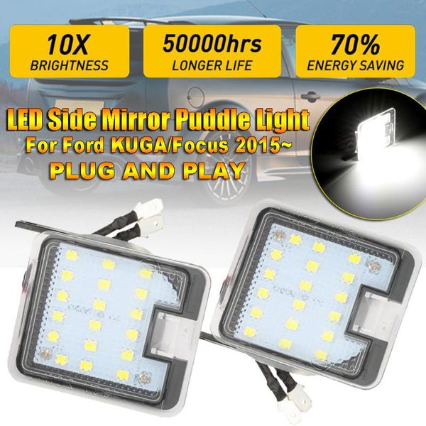 

car organizer 2pcs led side mirror puddle light under rearview signal lamp car-styling auto replacement for kuga focus