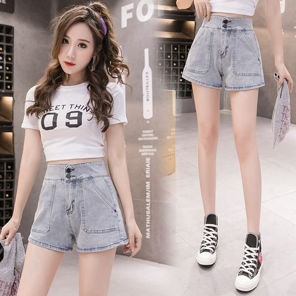 

women's shorts net red new summer tight elastic pants with thin buttocks and black high waist jeans super, White;black