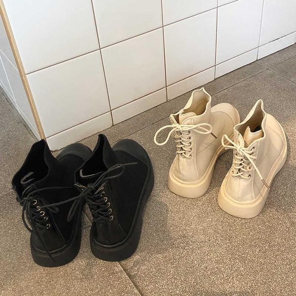 

boots women's black british style thin shoes in 2021