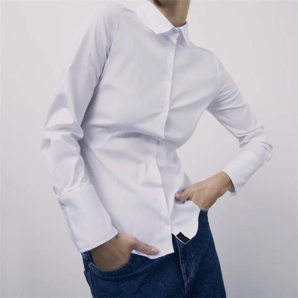 

women 2021 fashion office wear basic blouses vintage long sleeve button-up female shirts blusas streetwear women's &, White