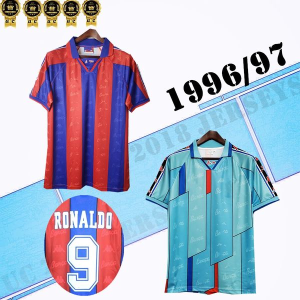 

thai 1996 1997 giovanni ronaldo home away retro soccer jerseys camiseta de futbo 96 97 classic tailandia quaersey football shirts, Black;yellow