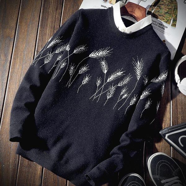 

men's sweaters spring and summer fashion dog's tail weave false two casual loose pullover, White;black
