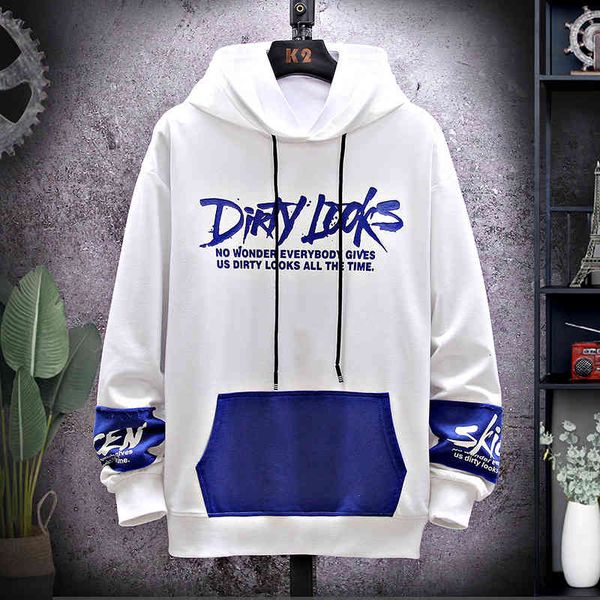 

men's hoodies & sweatshirts spring hoodie round neck sweatshirt mens hip hop punk pullover streetwear casual fashion hooded male w, Black