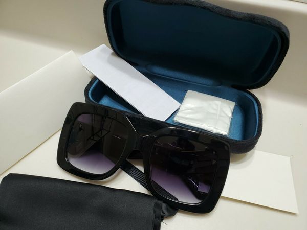 

55mm fashion classic oversize square black women sunglasses 0083 8932 designer brand womens sun glasse eyewea glasses made in italy with box, White;black
