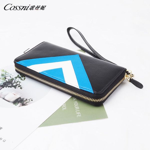 

wallets genuine leather women's wallet, Red;black