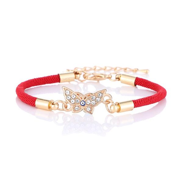 

charm bracelets exquisite animal butterfly bracelet evil eyes gold adjustable lucky red rope set female jewelry wholesale, Golden;silver