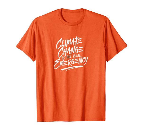 

climate change is the real emergency t-shirt, White;black