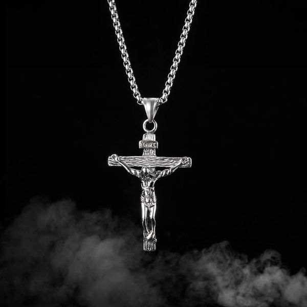 

chains korean fashion jewelry cross the listing cool steel necklace gift time limited, Silver