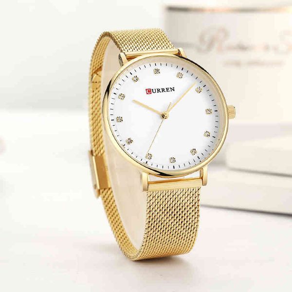

curren fashion watch women watches ladies stainless steel bracelet watches female relogio feminino montre femme 210517, Slivery;brown