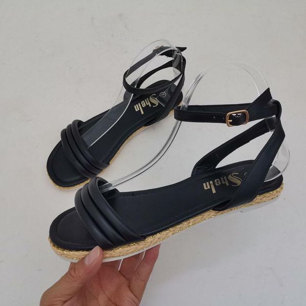 

sandals roman 2021 women's buckle strap suit female beige open toe clear heels summer shoes gladiator flat black peep fashio