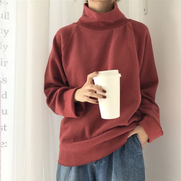 

turtleneck knitted jumpers for women women sweater casual loose long batwing sleeve crocheted pullovers streetwear 210518, White;black