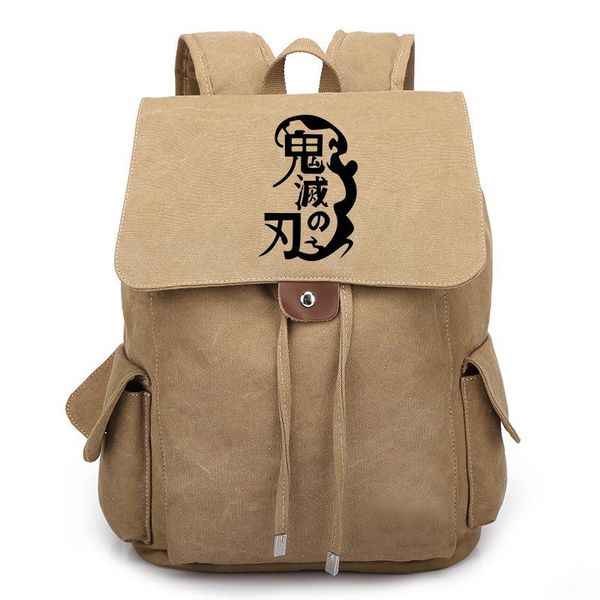

backpack kimetsu no yaiba kamado tanjiro nezuko drawstring canvas bag cosplay cartoon shoulder rucksack travel lapbags