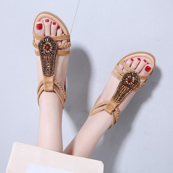 

woman sandals 2021 summer beach wear shoes women flat solid casual zapatos de mujer chaussures femme sapatos feminino, Black