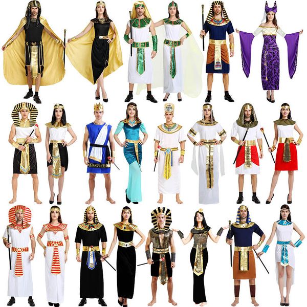 

halloween costume egyptian pharaoh cleopatra king prince role play saudi arabia robe, Black;red