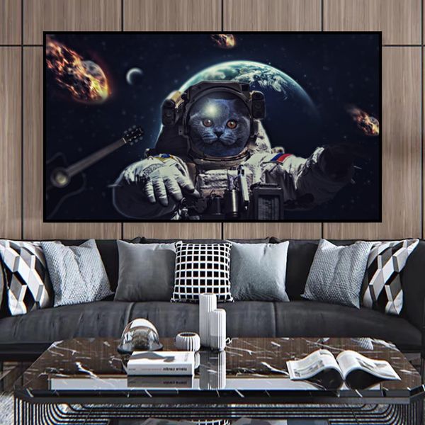 Astronaut Trinken Poster Raum Rakete Schiff Leinwand Drucke Wand Kunst Bilder Für Wohnzimmer Moderne Malerei Home Decor Cuadros