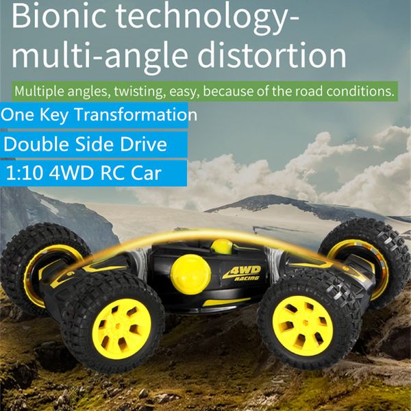 

110 2.4ghz 4wd remote control car rc stunt car one key transformation double sided flip cross-country drive climbing car toy