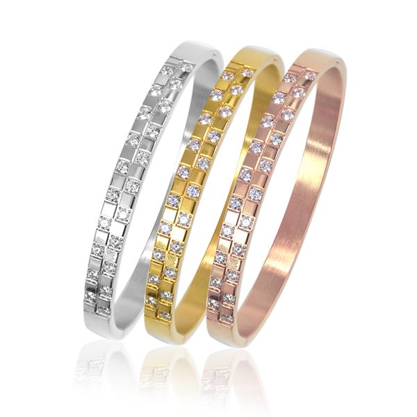 

lover bracelet wide bangle small square buckle titanium steel bracelets on hand fashion jewelry accessory customized for woman girlfriend st, Black