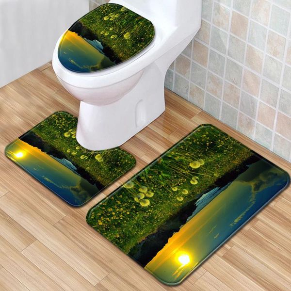 

bath mats landscape toilet three-piece mat bathroom carpet rug products