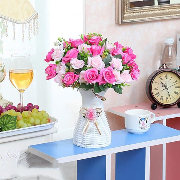 

decorative flowers & wreaths lovely flower rose arrangement with vase for restaurant,coffee shop, clothing store bonsai,wedding event decor.