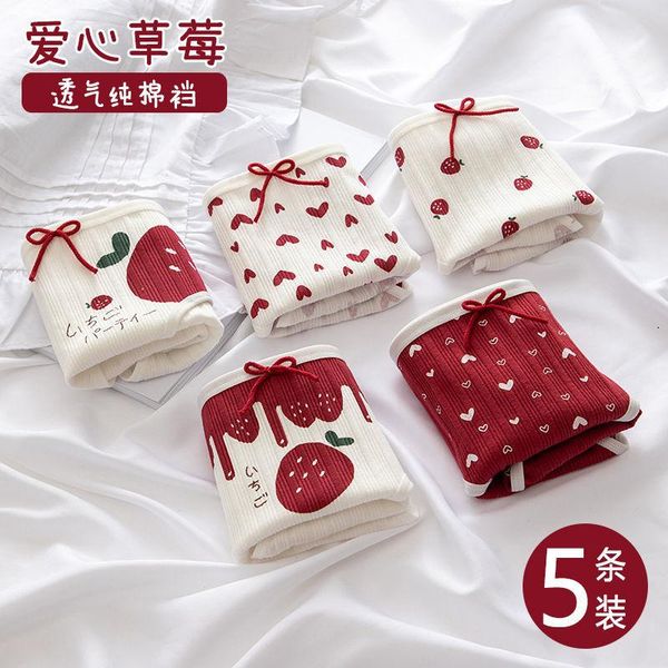 

women's panties 5 pcs/lot japanese female underwear cotton briefs bear lingeries lace frilled underpant girls cute panty women, Black;pink