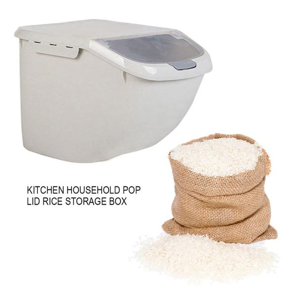 

storage bottles & jars rice box grain cereal dispenser flip lid organizer container kitchen sealed bucket insect-proof