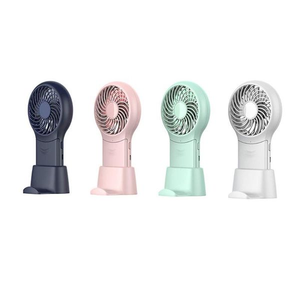 

electric fans portable rechargeable 3 speeds personal usb fan with makeup mirror and cellphone stand holder for