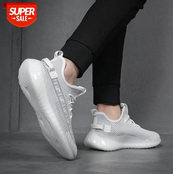 

flying woven men's shoes sports casual running sneakers white #7k1z