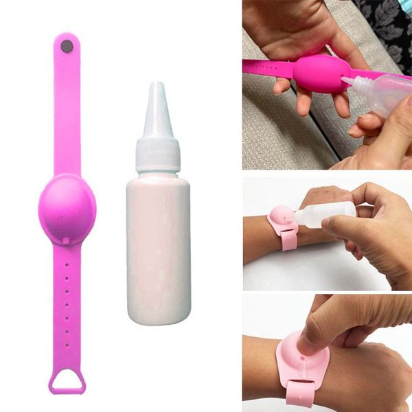 

storage bottles & jars silicone wristband hand sanitizer dispensing wearable dispenser pumps with bottle portable easy to clean hands