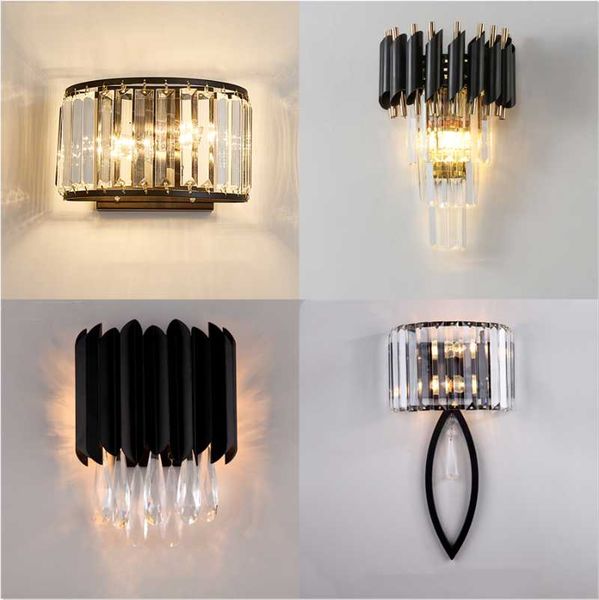 

deyidn led black crystal wall light bathroom lamp nordic bedside sconce for bedroom living room cloakroom lighting
