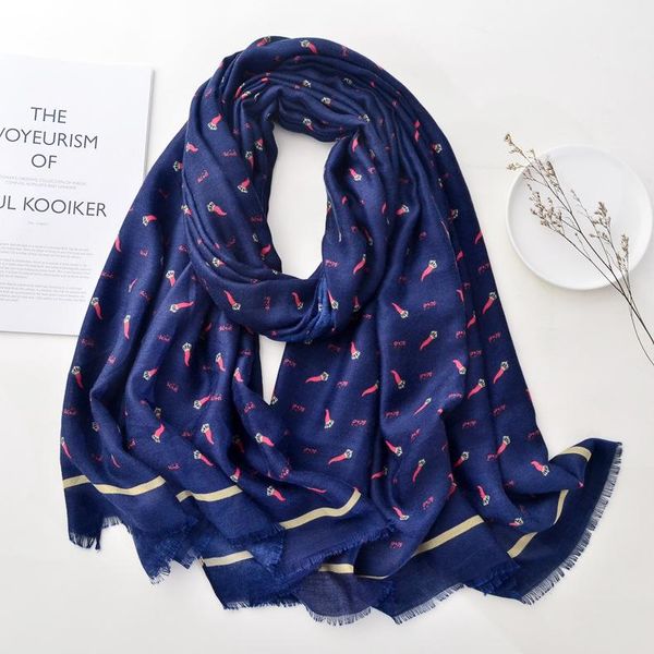 

scarves royalmaybe the factory wholesale fall and winter scarf navy blue long beach towel universal shawl, Blue;gray