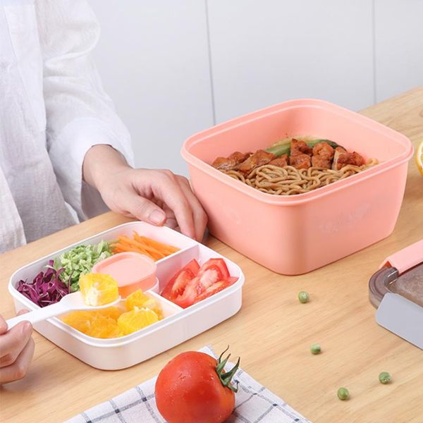 

to go carrying case with lid 3 compartments bento office worker salad leak proof lunch box sealing microwave oven student dinnerware sets