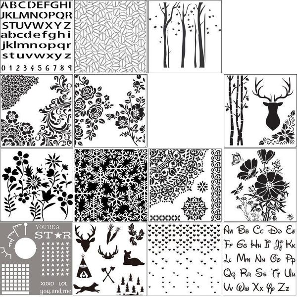 

craft tools 1pc stencil for diy scrapbooking journal openwork painting template embossing paper card reusable hollow