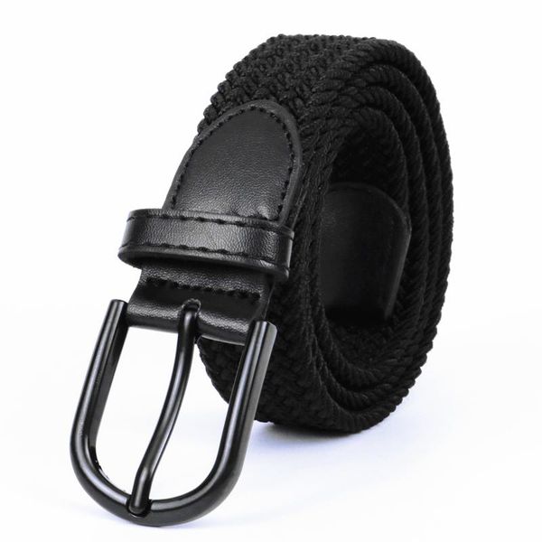

belts canvas belt solid pin buckle men outdoor casual wild women student weaving children, Black;brown