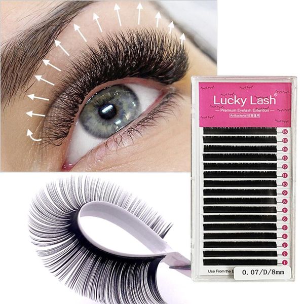 

false eyelashes Â lucky lash eyelash extension 16rows/case 8~15mm mix size all premium natural individual makeup maquiagem cilios