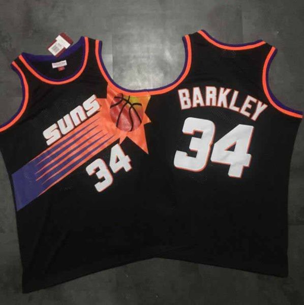 

basketball jersey men phoenix's suns's charles barkley mitchell ness, closely embroidered jerseys, Black;red
