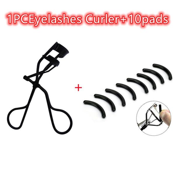 

eyelash curler 1 piece mini protable eeyelash clip and 10 rubber pads proffessional tweezer long lasting eye cosmetic makeup tool
